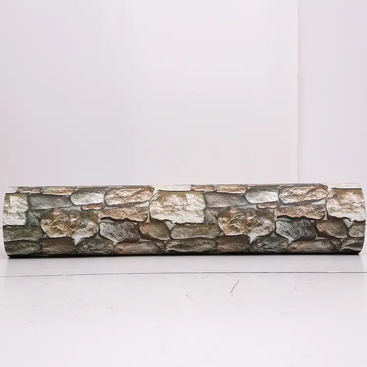 Bastone da parete in mattoni 3D autoadesivo in PVC per uso domestico 4