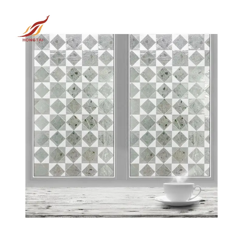 embossed 3d flower glass stickers privacy window film 6
