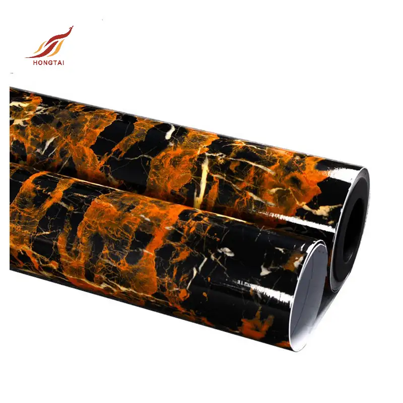 black with red Marble Stone Wall vinyl paper 3