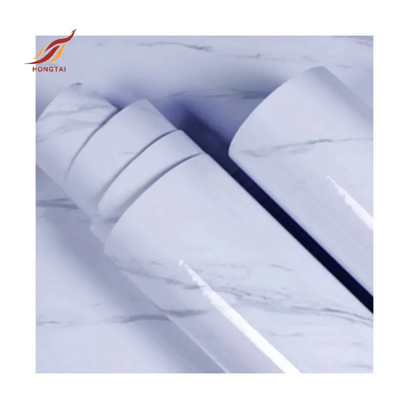 الفينيل تأثير الرخام الأبيض PVC غشاء احباط 1