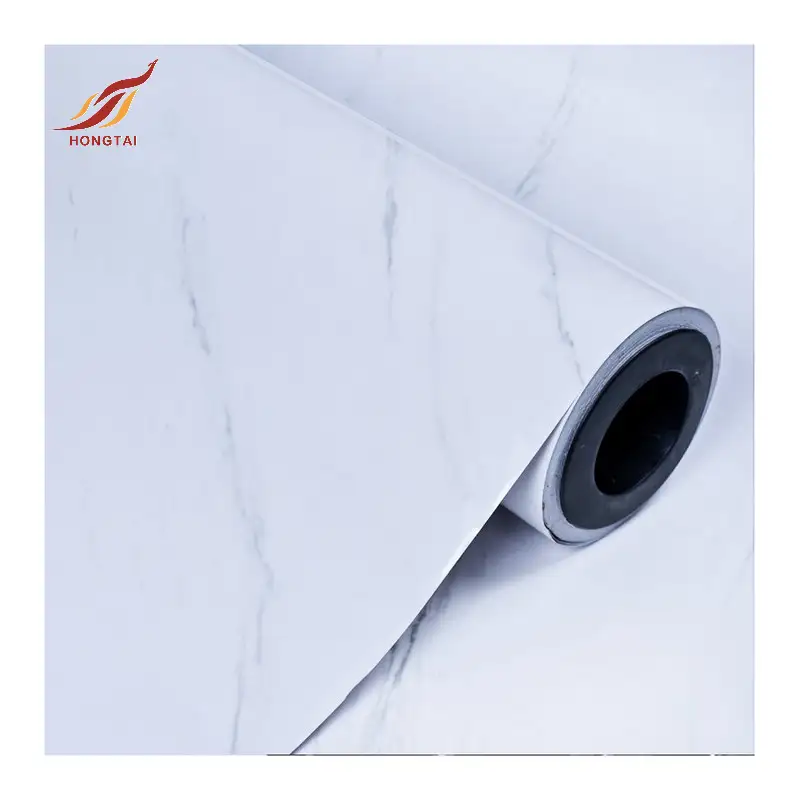 rouleau de papier peint en marbre de vinyle blanc auto-adhésif imperméable à l'eau 5