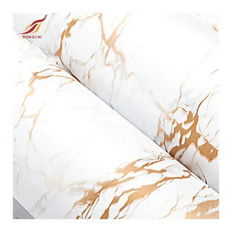 rouleau de papier peint en marbre de vinyle blanc auto-adhésif imperméable à l'eau 7