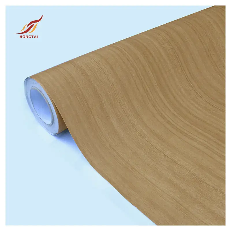 yellow wood grain laminate vinyl furniture wrap film 3