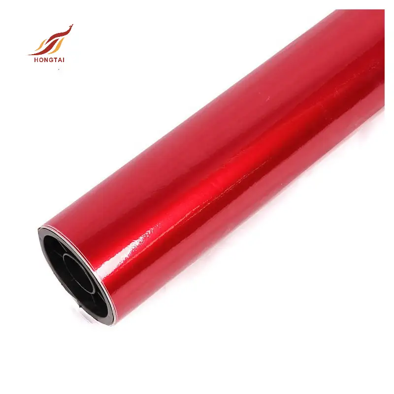 red vinyl car wrap roll chrome glossy vehicle 1