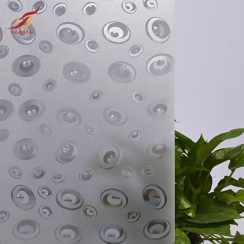 adhesive privacy circle pattern glitter frosted window film 5