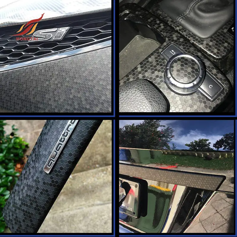 serat karbon vinyl honeycomb roll bungkus atap mobil 5