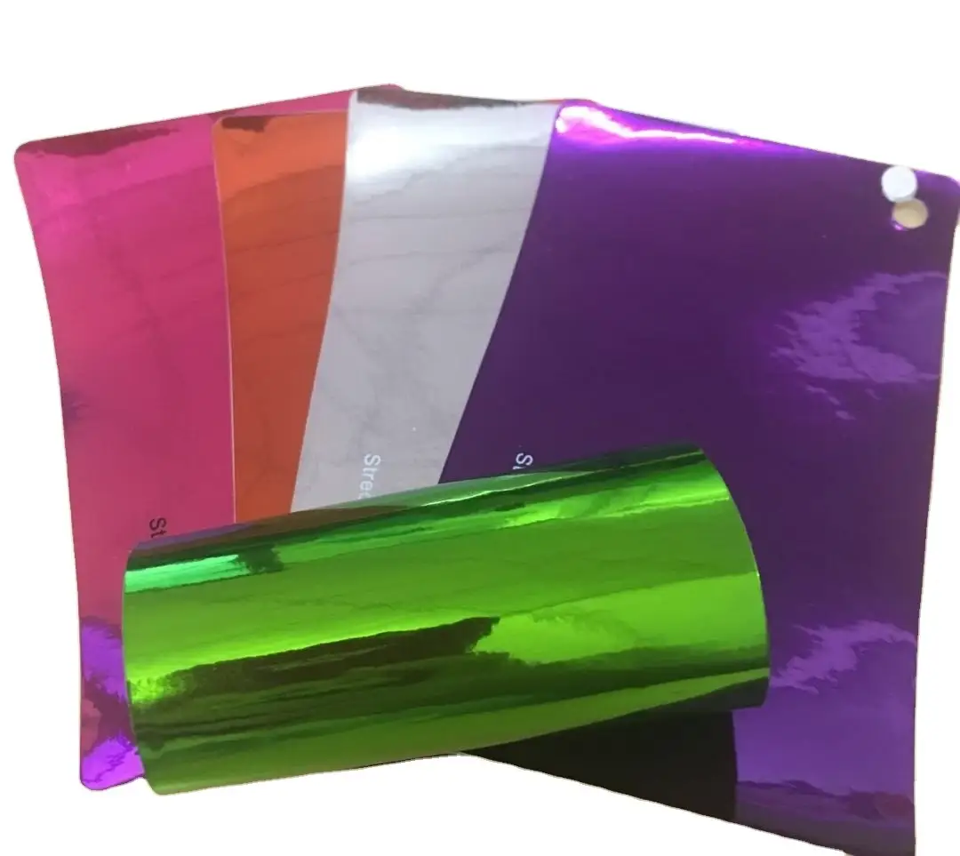 Película de vinilo para envolver automóviles de color espejo cromado de PVC 8