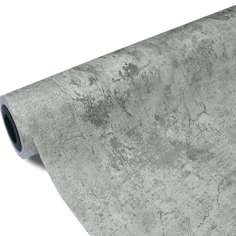 Adhesivo impermeable con textura de cemento Papel pintado de vinilo de hormigón 1