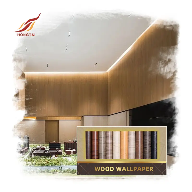 embossed vinyl 3d wood wallpaper sticker for home 2