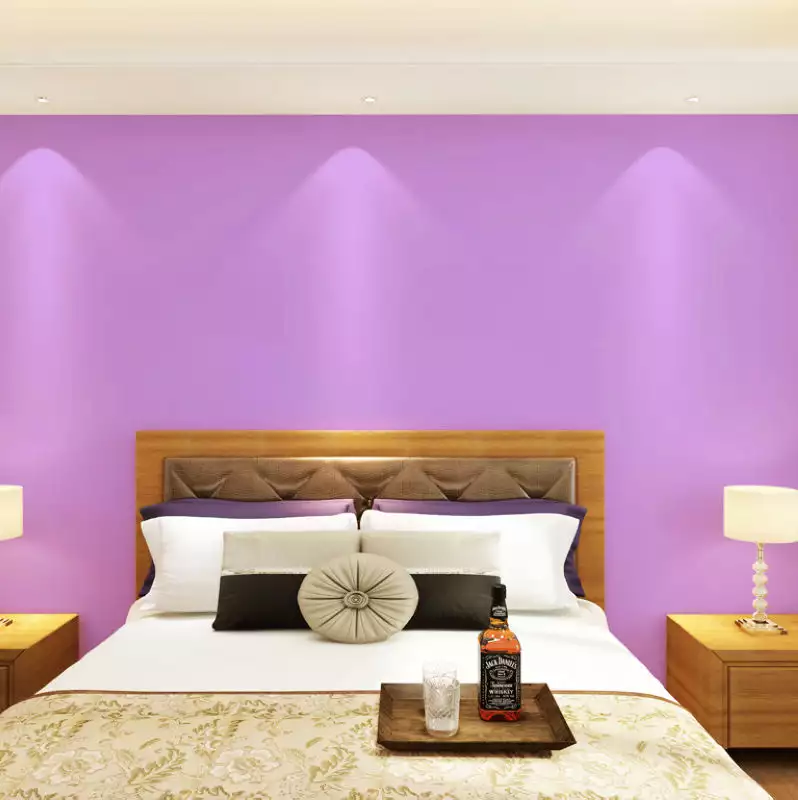 papel tapiz adhesivo de color sólido para decoración del hogar púrpura 1