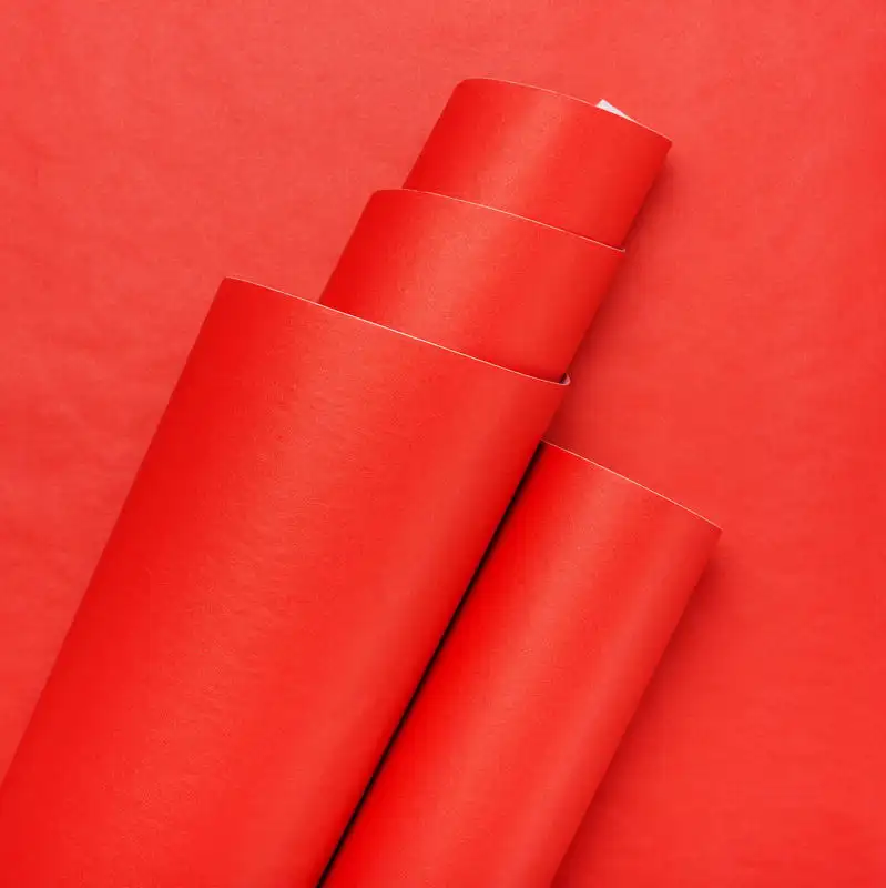 Rollo de vinilo de decoración de papel tapiz de PVC rojo interior de 4 pies * 164 pies 3