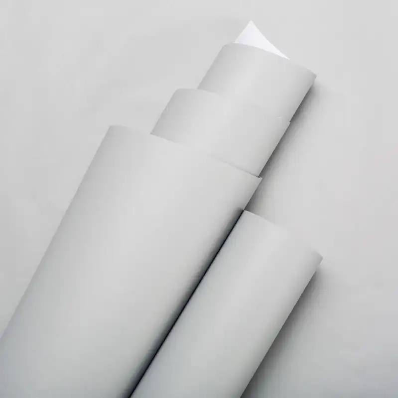 Grauer PVC-Wandaufkleber aus statisch haftendem Vinyl 3