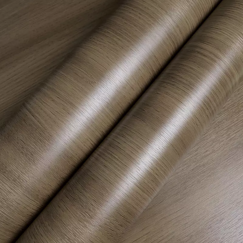CA156 tawney line matte finish warm mid-tone brown straight wood grain vinyl roll 2