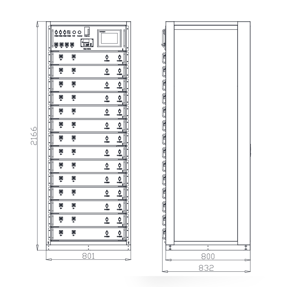 Systèmes de stockage de batteries commerciales haute tension GTEF-716V150kWh-R 3