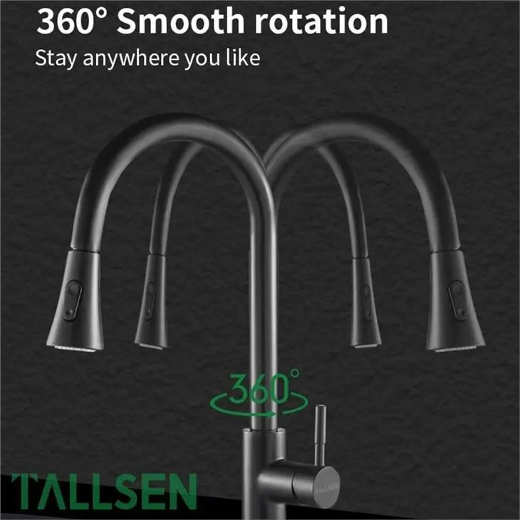 Matte Swarte High Arc Deck Mounted Pull Down Tap 5