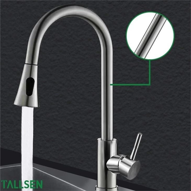 Stainless Steel Kitchen Faucet With Pull Down Sprayer 4