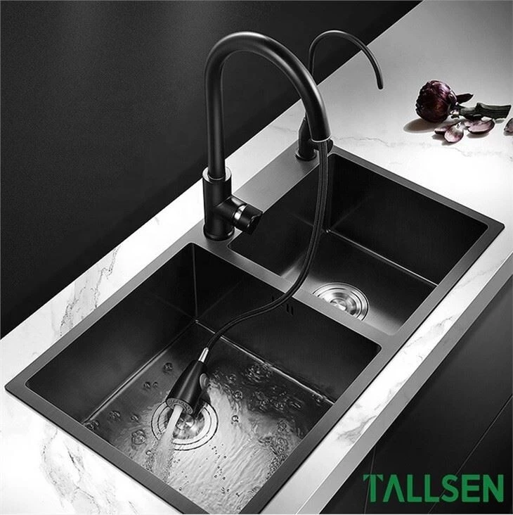 Dual Basin 304 Stainless Steel Black Kitchen Sink 5