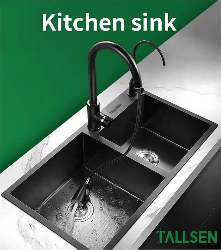 Dual Basin 304 Stainless Steel Black Kitchen Sink 1