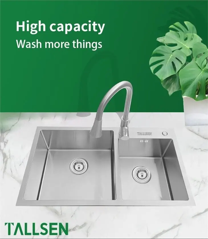 Silver Faarf Dual Schësselcher Kitchen Sinks 4