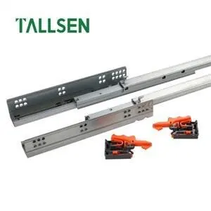 Drawer Slide Machinery 45mm Telescopic Channel Push Open Soft Close Drawer Slide 1