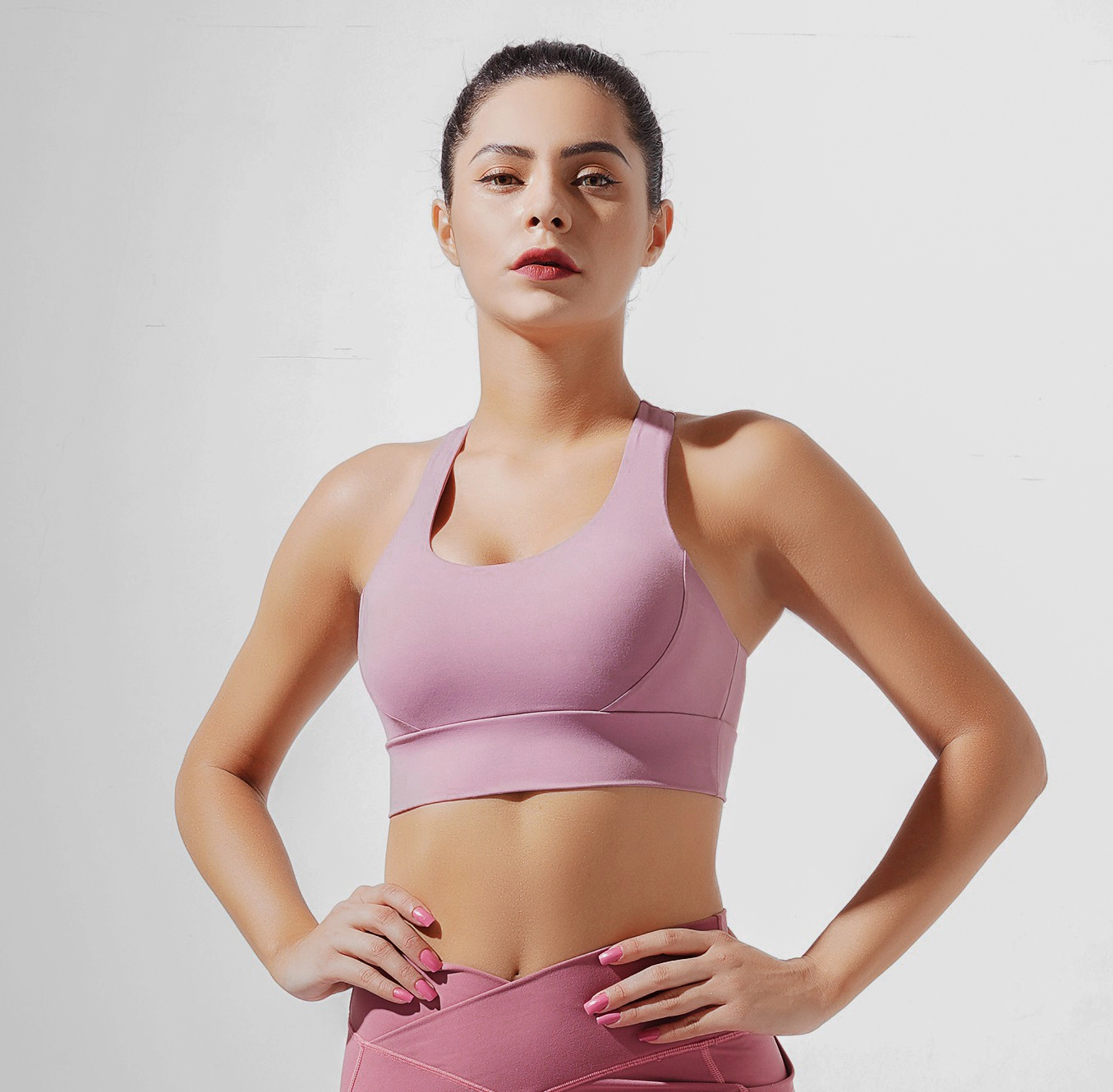 High Impact Pink Sports Bra - ROADSUNSHINE 1