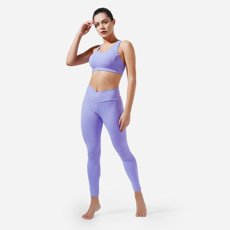 Stylish Leggings with Crossed Waistband and Ruched Back Design - ROADSUNSHINE 1