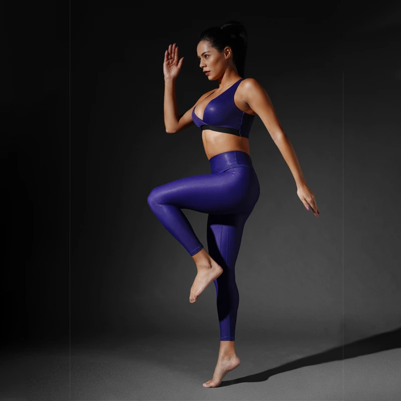 Leggings sans soudure à paillettes pliables grande taille avec respirant et antibactérien-ROADSUNSHINE 1