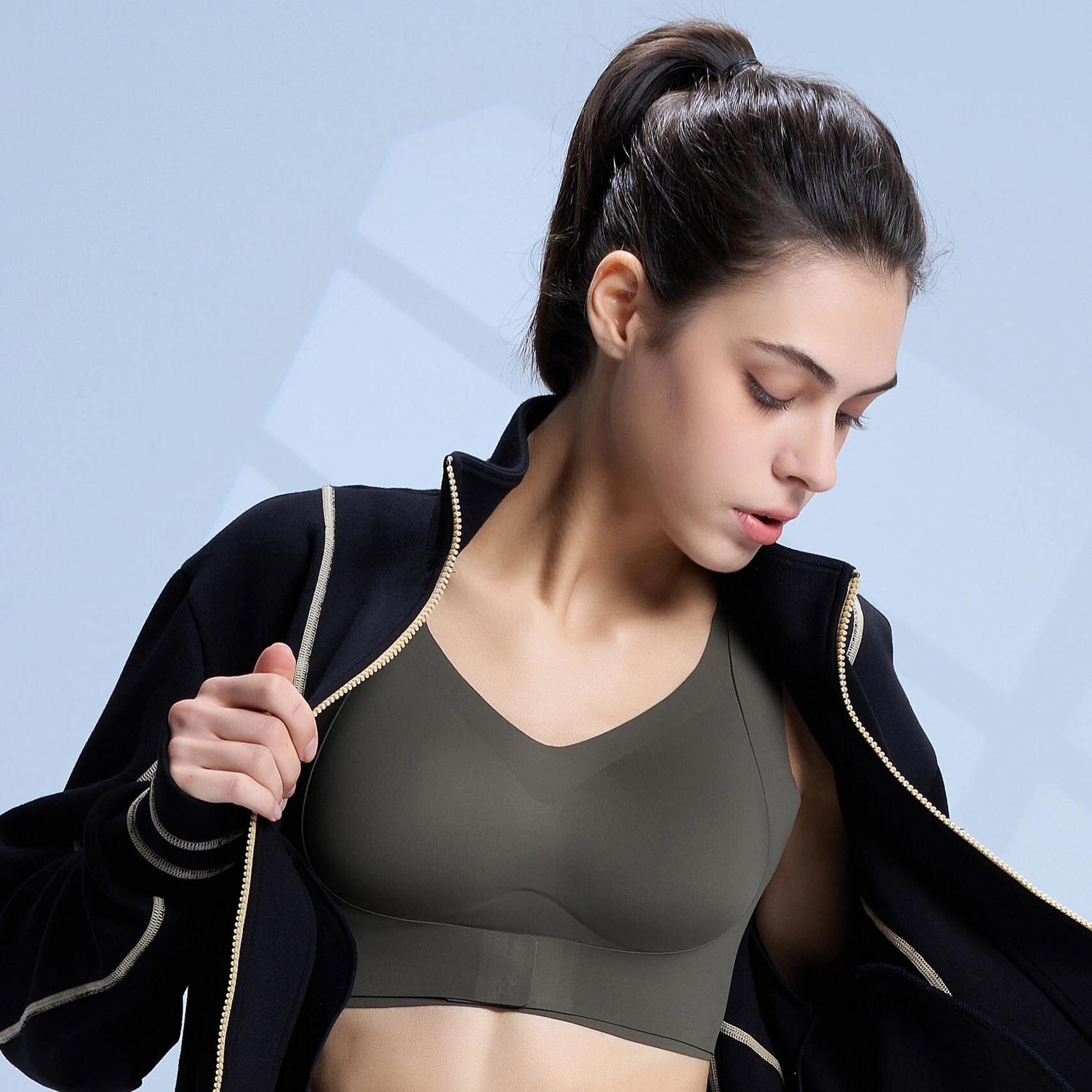 Reggiseno sportivo regolabile con imbottitura in cotone rimovibile e design con retro U-ROADSUNSHINE 1