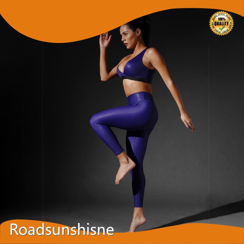 Leggings de yoga verts personnalisés en spandex/nylon Roadsunshisne 1