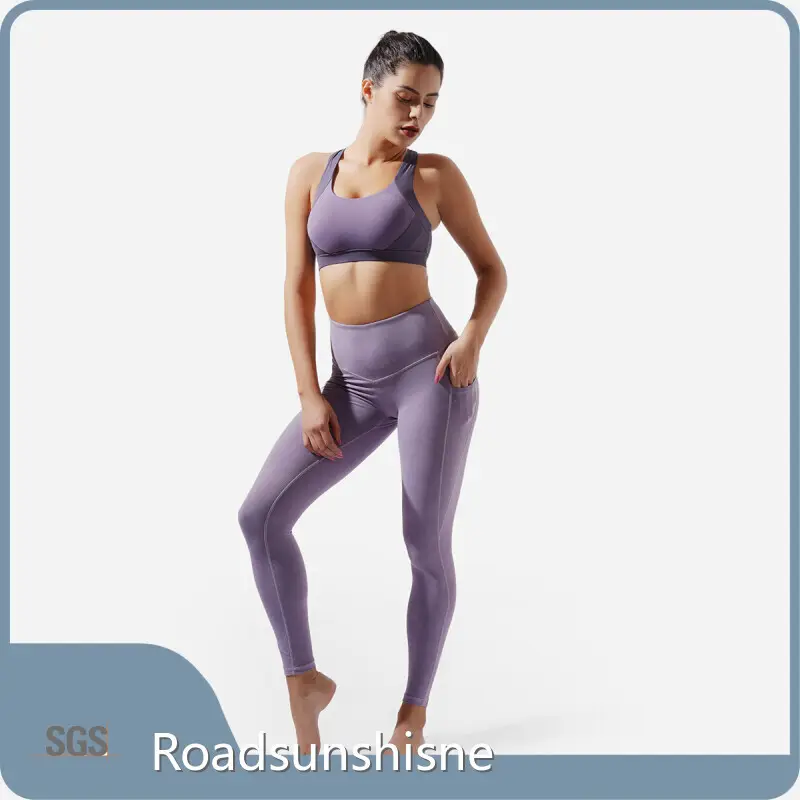 Spandex extra longo das caneleiras da ioga/náilon 85%nylon/15%spandex de China 1