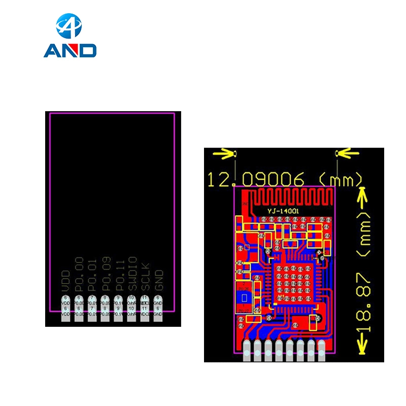 1 τμχ Nordic Ble Sensor Nrf51822 2,4g Ασύρματη μονάδα για πομποδέκτη Smd Xbee Ble4.0 Small Size,Nrf51822-qfaa 256k Flash/16k Ram 2