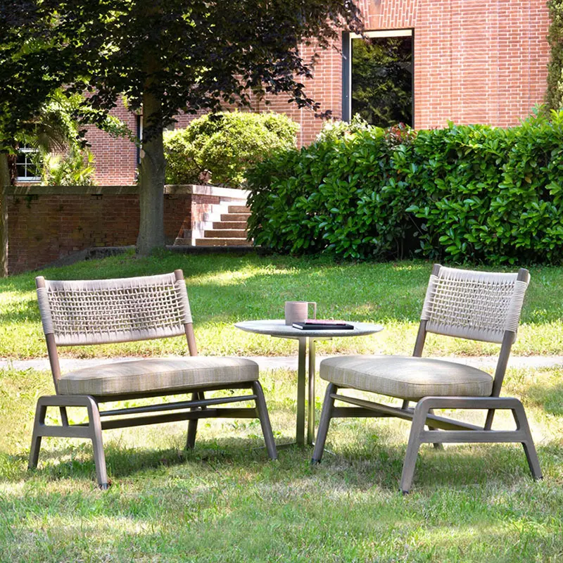 Modern Patio Furniture Garden Table Sets Rope Weaving Restaurant Dining Outdoor Tables And Chairs For Terrace HS-D3013 1
