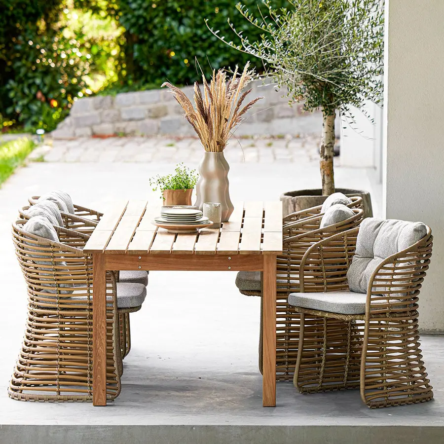 All Weather Outside Patio Furniture Woven Rope Armrest Restaurant Dining Chair Outdoor HS-D3014 1