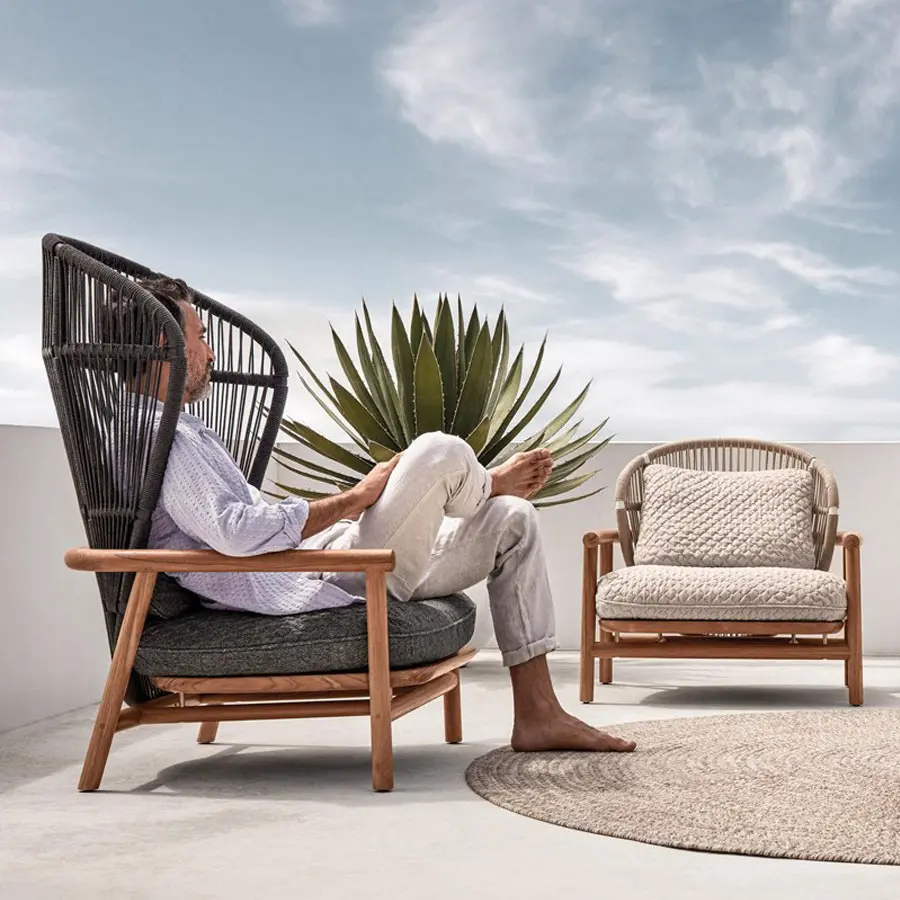 Modern Aluminum Frame Outdoor Sofa Luxury Rattan Wicker Patio Garden Furniture Sofa Set HS-S2029 1