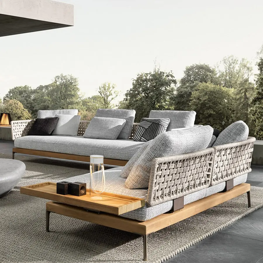 Garden Outdoor Furniture Sectional Terrace Sofa Waterproof Large Double Seater Outdoor Garden Sofa HS-S2031 1