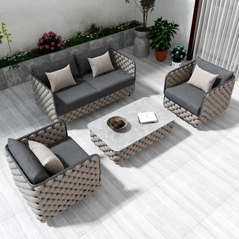 Modern Hotel Wicker Outdoor Furniture High Quality Luxury Garden Patio Outdoor Rattan Sofa HS-S2045 1