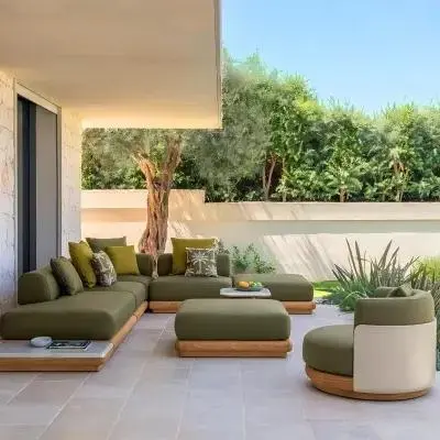 Outdoor Wooden Fabric Sofas – Casual Furniture for Patios, Villas, Balconies and Gardens 1