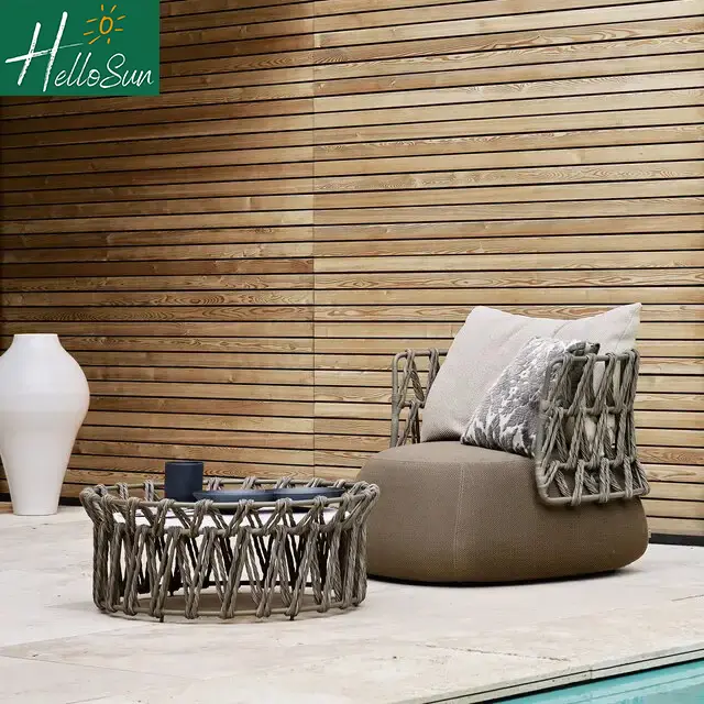 Rounded Outdoor Seating -Aluminum Frame & PE Rattan Weave 1
