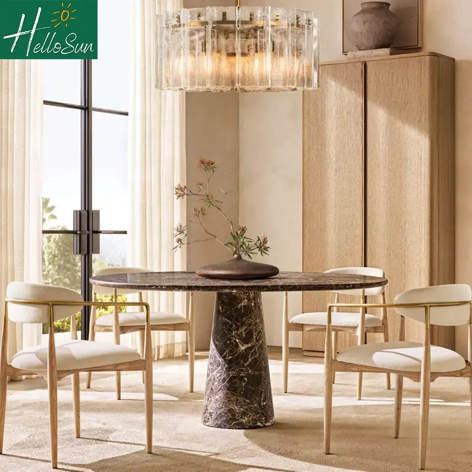 Modern Dining Chair & Bar Chair Collection | Solid Wood with Brass Metal Accents 1