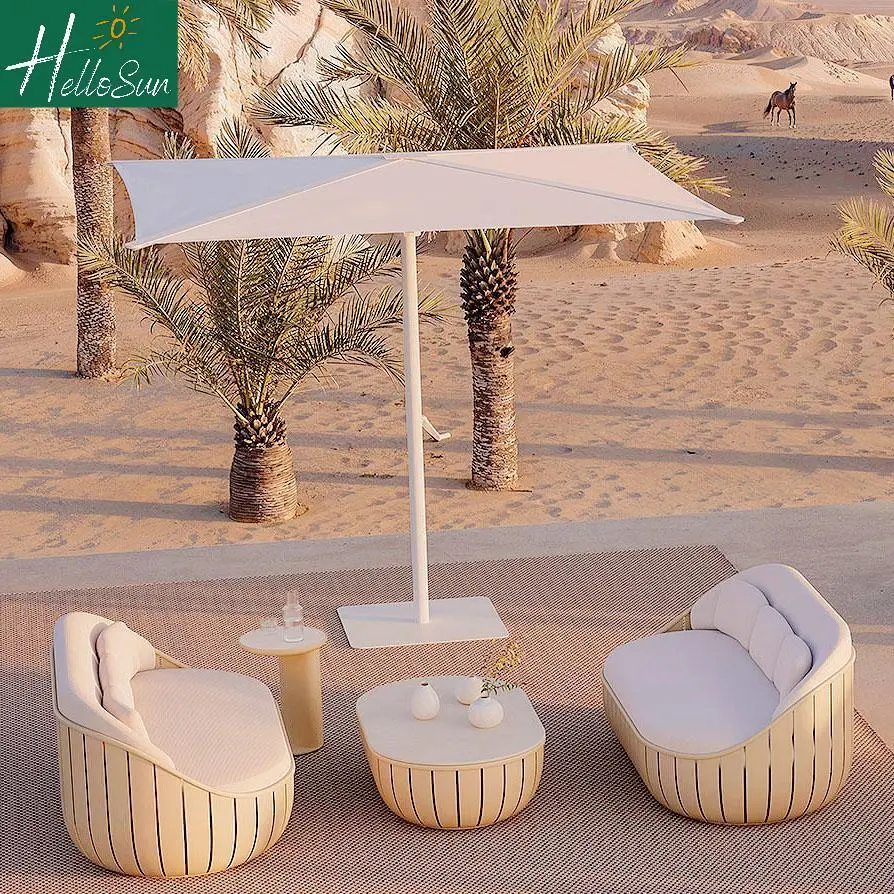 Organic Rounded Aluminum Outdoor Armchair | All-Weather Patio Lounge Chair 1