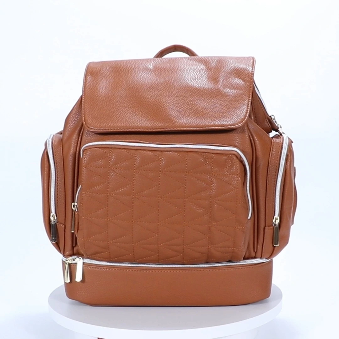 Sacs à couches en cuir de luxe de haute qualité pour bébé, sac à dos de rangement pour maman 1