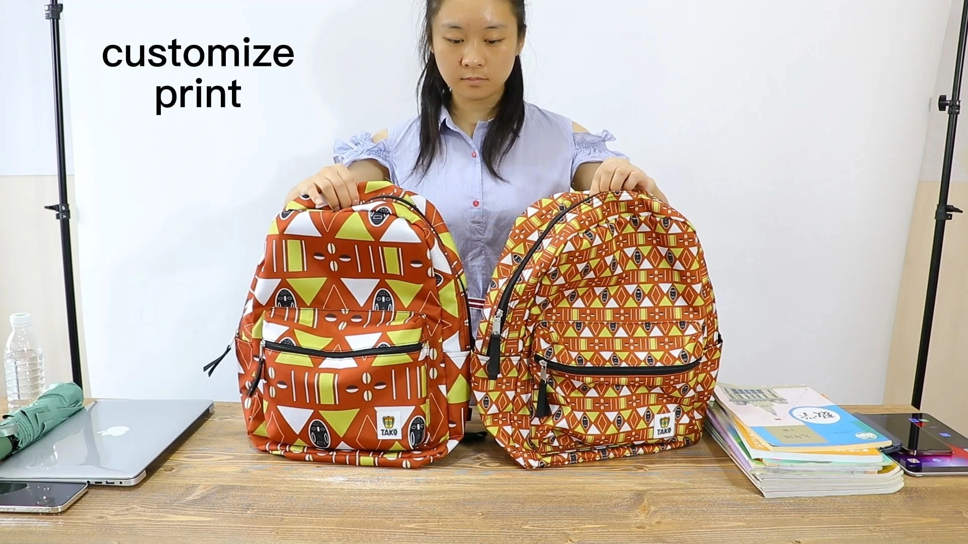 Les sacs d'école d'OEM pour des adolescents personnalisent le sac d'école de sac à dos de filles d'étudiant d'impression 1