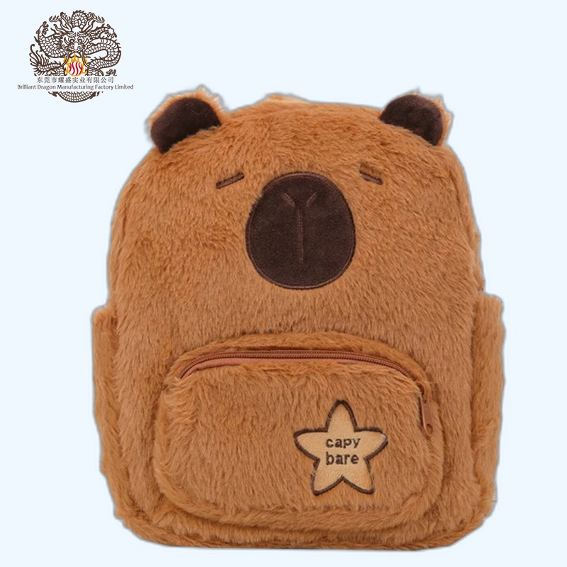 kawaii plush capybara backpack kids backpack school bag 1
