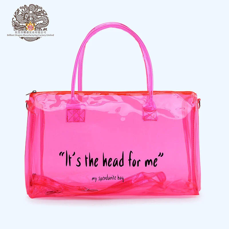 Sac fourre-tout Duffel pour femmes en rose transparent 1