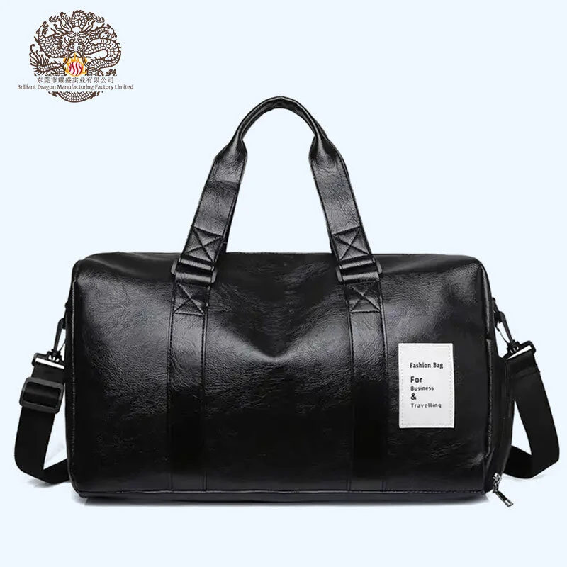 En cuir Sport Gym Travel Duffel Sac pour hommes avec un compartiment de rangement à chaussures personnalisé 1