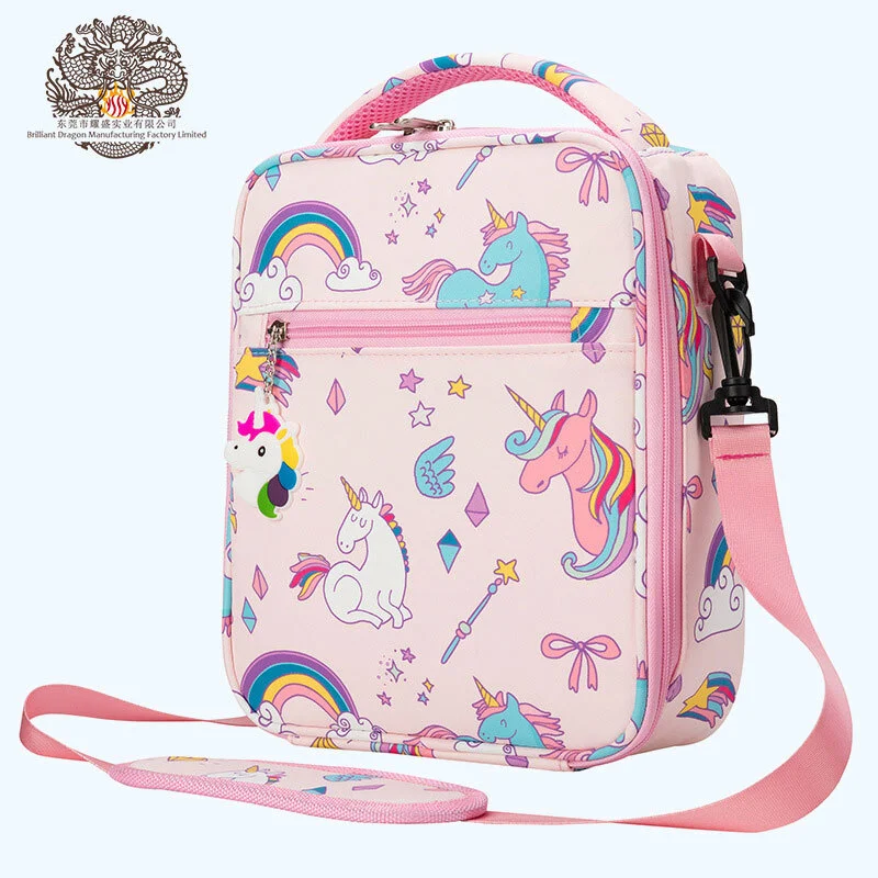 Cute Cartoon Unicorn Crossbody Single Shoulder Lunch Bag for Students Kids with Adjustable Strap 1