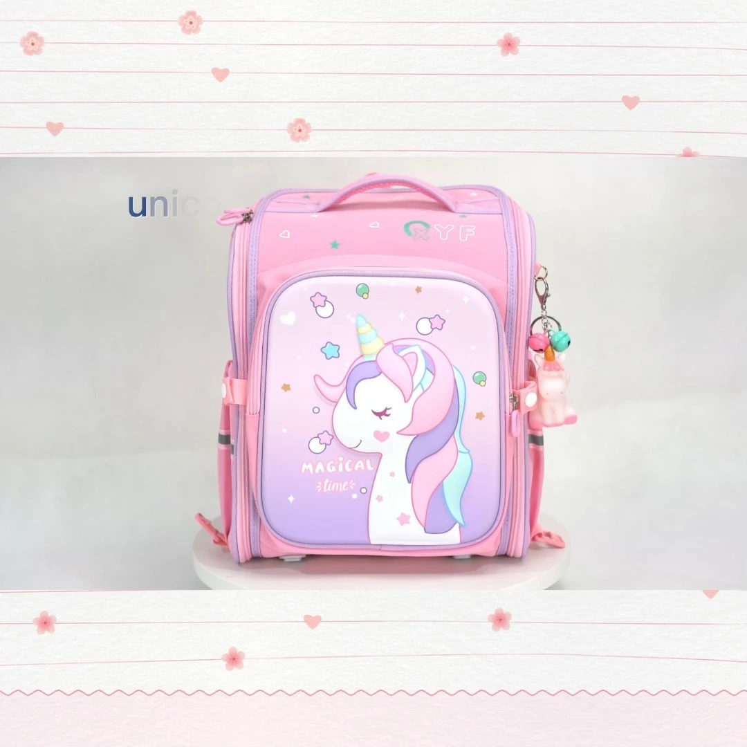 Pink unicorn girls backpack school bag 1