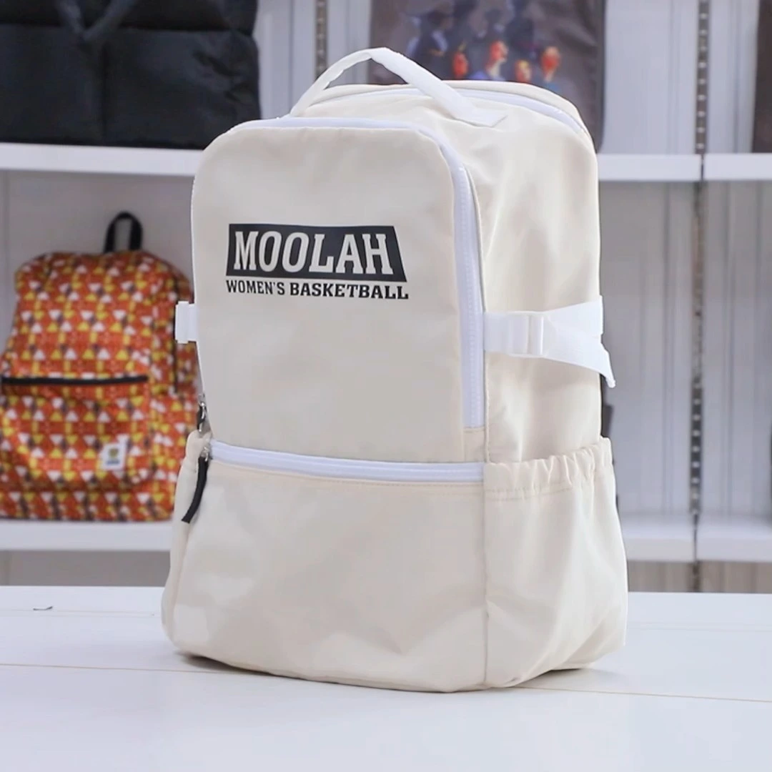 White Nylon Laptop Backpack for Daily Life 1