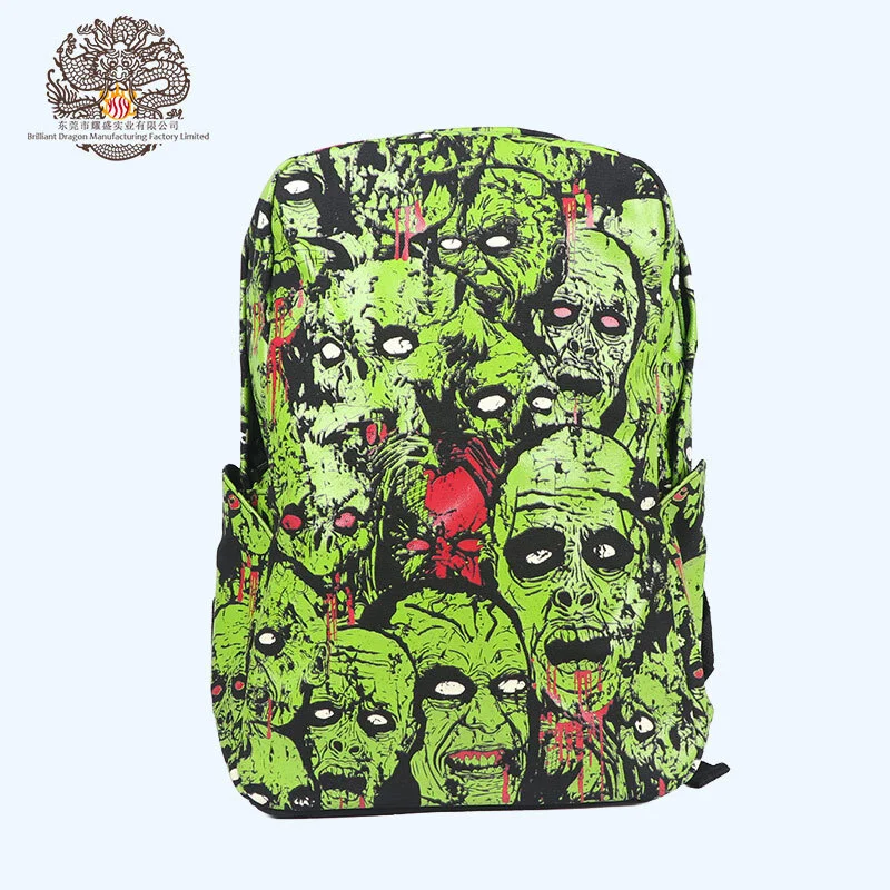 Mochila unissex com estampa de caveira fantasma de Halloween, mochila casual com fecho de zíper, forro de poliéster para homens e mulheres, mochila para laptop e computador 1