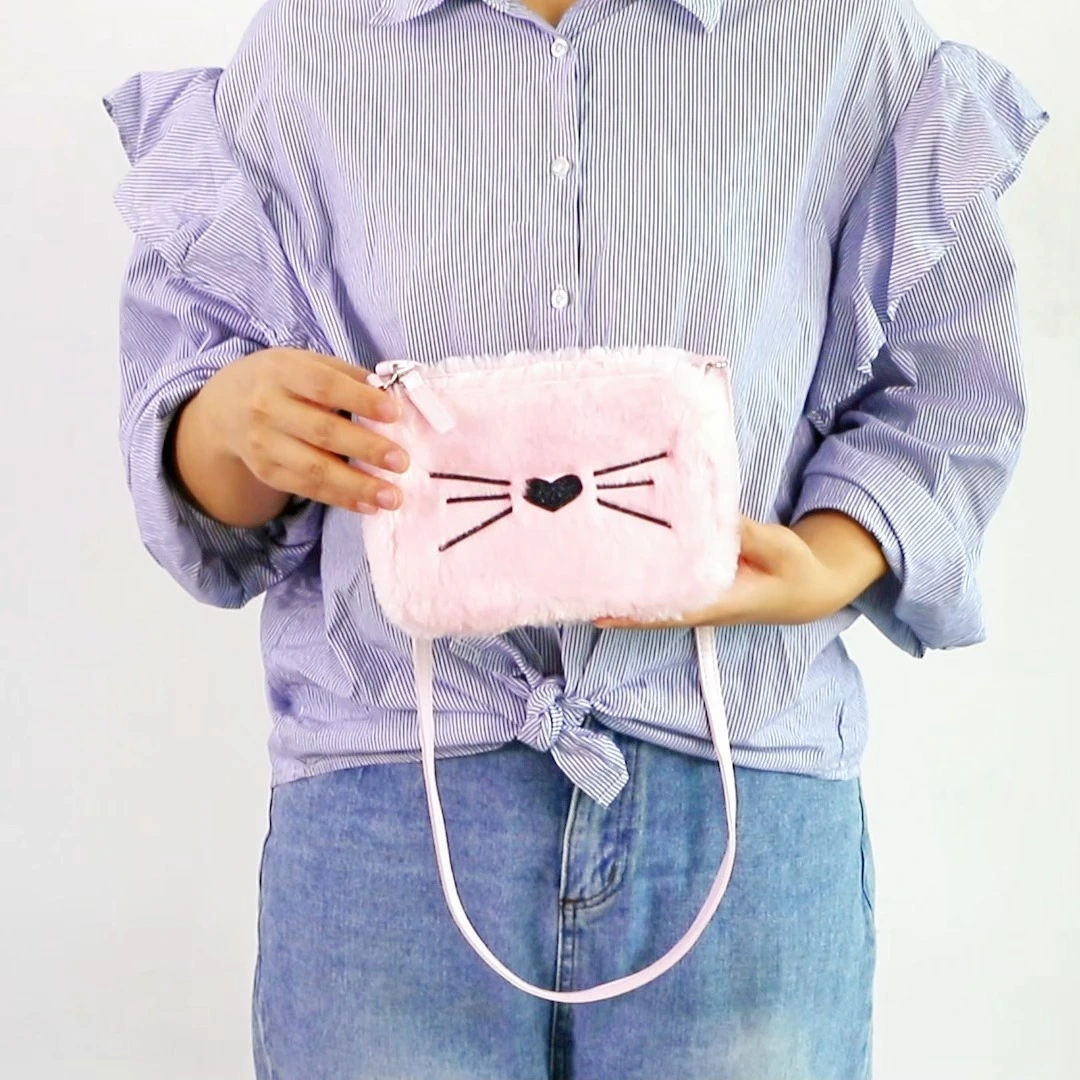 ITP-01829 cute plush bag girls crossbody purse 1